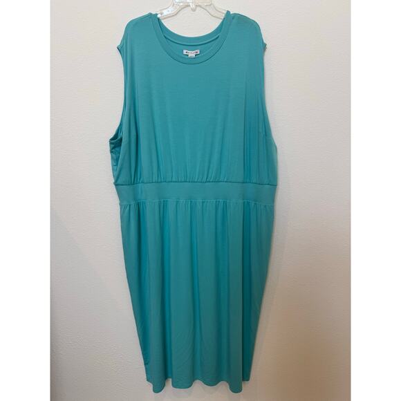 NWT Athleta Santorini Cinch Dress Turquoise Blue 3XL (XXXL) - Picture 2 of 9